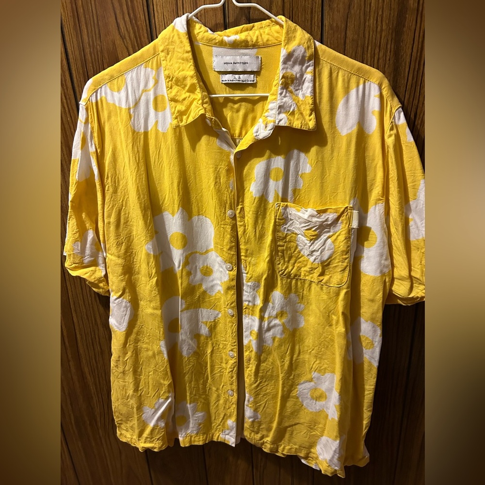 Yellow Floral Men's Hawaiian Shirt